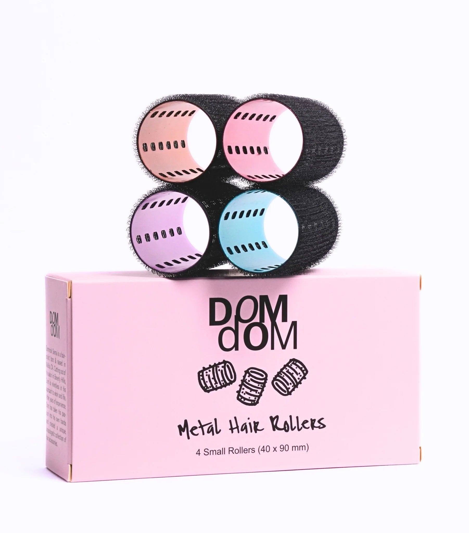 4 - SMALL Metal Hair Rollers w/o clips